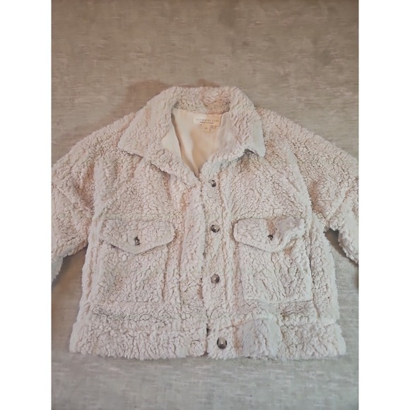 SALT WATER LUX WOMEN'S SHERPA BUTTON UP JACKET IVORY Medium NEW - Picture 7 of 10
